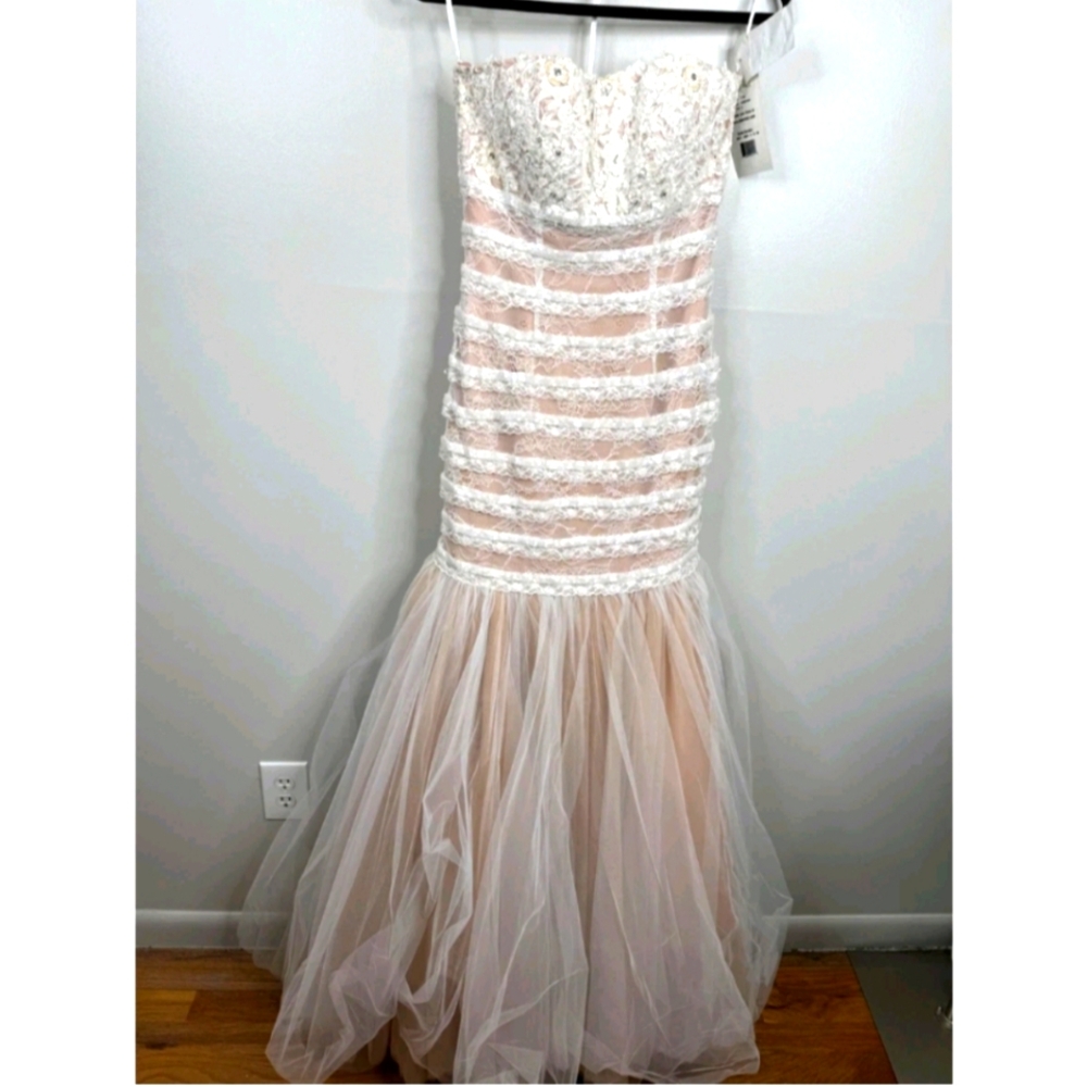Sherri Hill Light Pink Strapless Ruched Gown - Picture 2 of 6